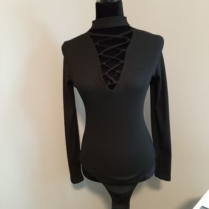 Choker neck body suit